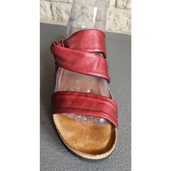 NAOT Sandals, Made in Isreal, Maroon Twist Strap, Slip on, New, Womens Sz 8 - Picture 2 of 6